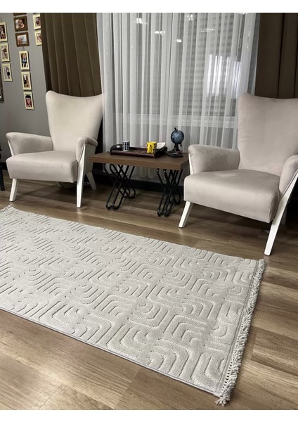 Prag 9211 Açık Gri Modern Makina Halısı