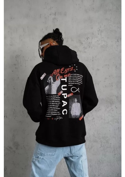 By Kea Erkek Ön Arka Baskılı Kapşonlu Sweat - Siyah fırsatları