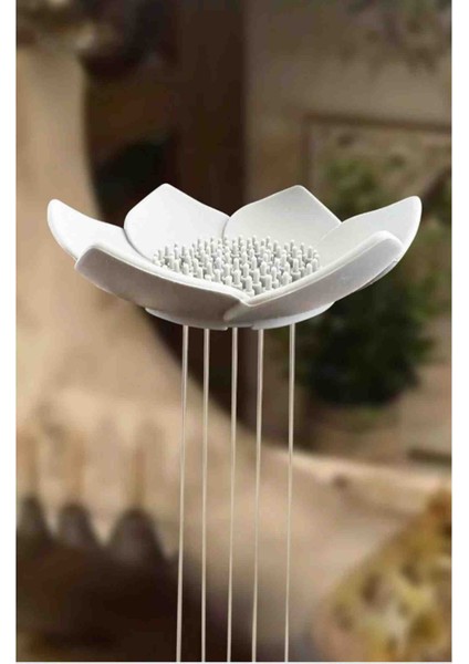 2 Adet Lotus Çiçeği Modeli Katı Şık Sabunluk ve Sünger Tutacağı Silikon Modern Düzenleyici