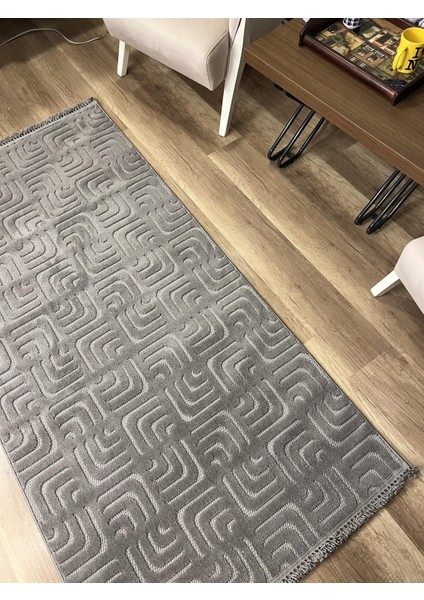 Prag 9210 Gri Modern Makina Halısı