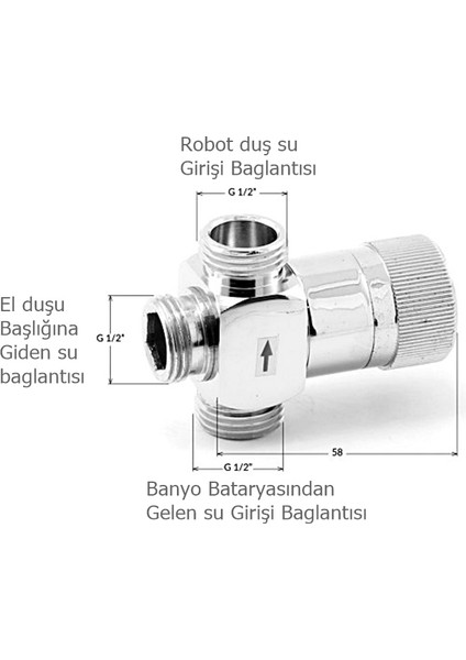 YT307 Star Banyo Robot Duş Seti Yönlendirici Musluk