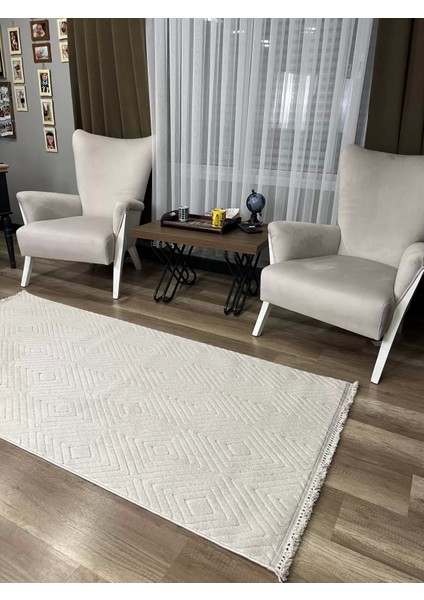 Prag 9208 Bej Modern Makina Halısı