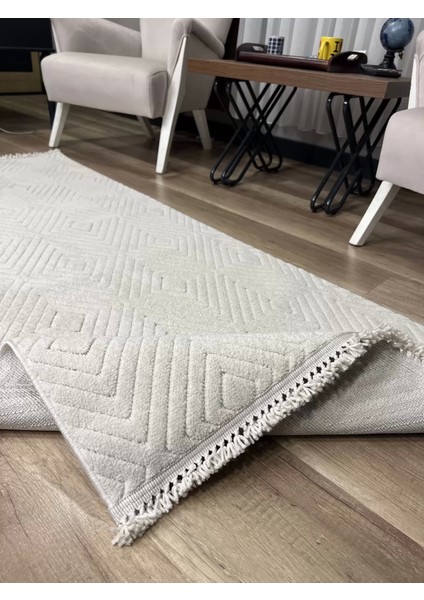 Prag 9208 Bej Modern Makina Halısı