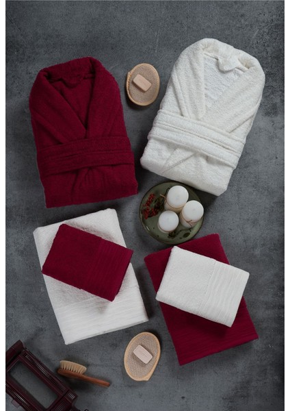 10 Parça Aile Seti Kadın & Erkek Bornoz Takımı | Yumuşak, Emici | Modern Tasarım | Lüks ve Konforlu