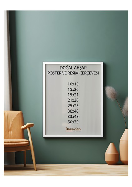 Doğal Ahşap Çerçeve -Boş Çerçeve-Resim Çerçevesi, Poster Puzzle Çerçevesi (Ön Korumalı,postersiz) modelleri