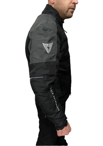 Dynamic 4 Mevsim Siyah Gri Motosiklet Montu