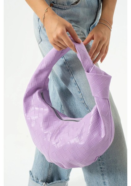 Kemer Detaylı Rugan Retro Bordo Çanta