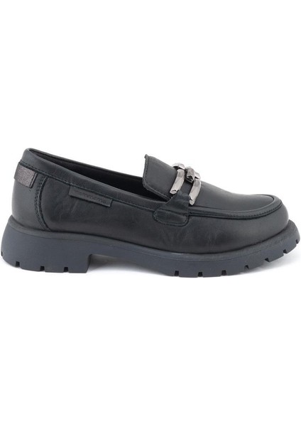 24KA-3235 Kalın Taban Kadın Deri Loafer Ayakkabı
