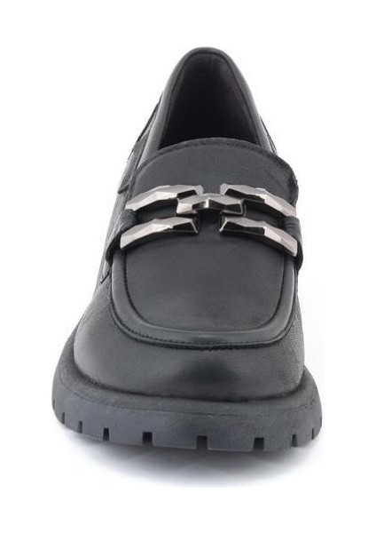 24KA-3235 Kalın Taban Kadın Deri Loafer Ayakkabı