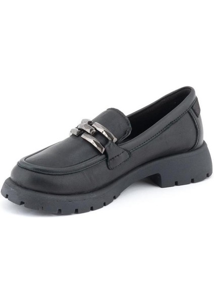 24KA-3235 Kalın Taban Kadın Deri Loafer Ayakkabı