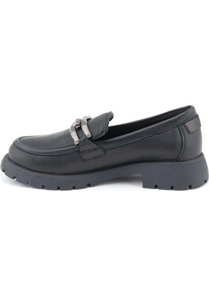 24KA-3235 Kalın Taban Kadın Deri Loafer Ayakkabı