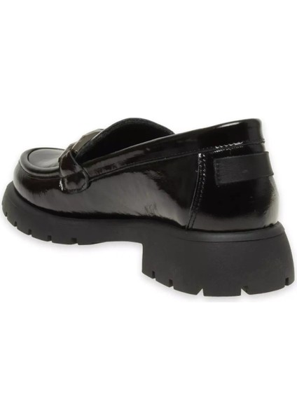 24KA-3235 Kalın Taban Kadın Deri Loafer Ayakkabı