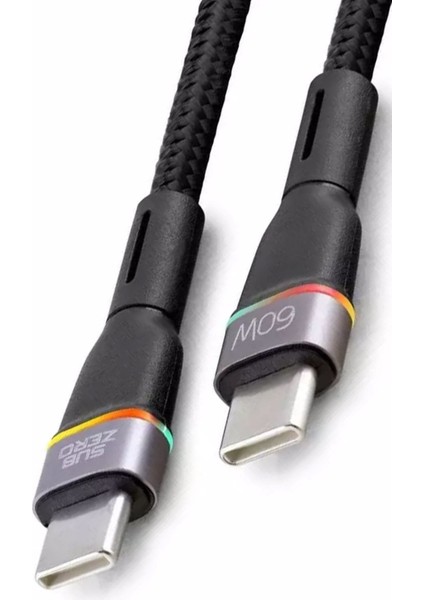 Vivo V21 V21E V23 V30 V25 Pro Şarj Kablosu Type-C To Typec 60W Rgb Hızlı Şarj 1m SBZ-CL13