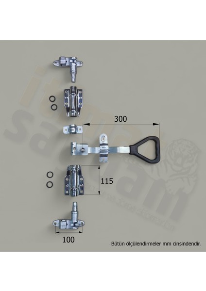 Lama Kol Dıştan Kilit 22 mm (1 Set) Galvanizli