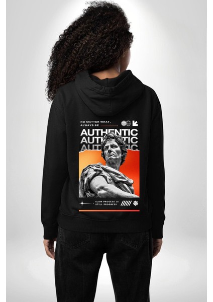 Julius Sezar Antil Heykel Erkek Kadın Siyah Ön Sırt Baskılı Kapüşonlu Sweatshirt Hoodie fiyatları