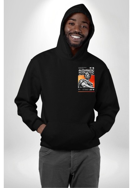 Julius Sezar Antil Heykel Erkek Kadın Siyah Ön Sırt Baskılı Kapüşonlu Sweatshirt Hoodie modelleri