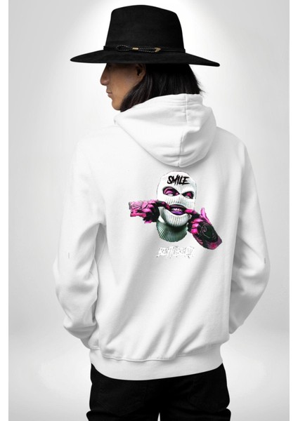 Bonanza Gülen Surat Gangster Erkek Kadın Beyaz Ön Sırt Baskılı Kapüşonlu Sweatshirt Hoodie fiyatları