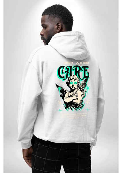 Aşk Tanrısı Gerçek Özgürlüğü Bulma Erkek Kadın Beyaz Ön Sırt Baskılı Kapüşonlu Sweatshirt Hoodie