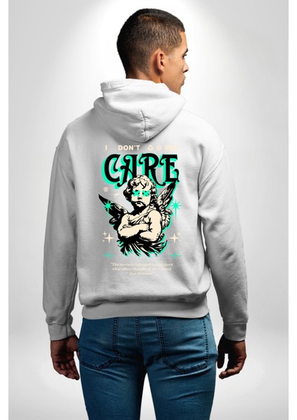 Aşk Tanrısı Gerçek Özgürlüğü Bulma Erkek Kadın Beyaz Ön Sırt Baskılı Kapüşonlu Sweatshirt Hoodie
