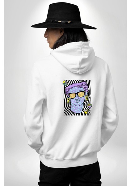 Sadece Piskoloji Erkek Kadın Beyaz Ön Sırt Baskılı Kapüşonlu Sweatshirt Hoodie fiyatları