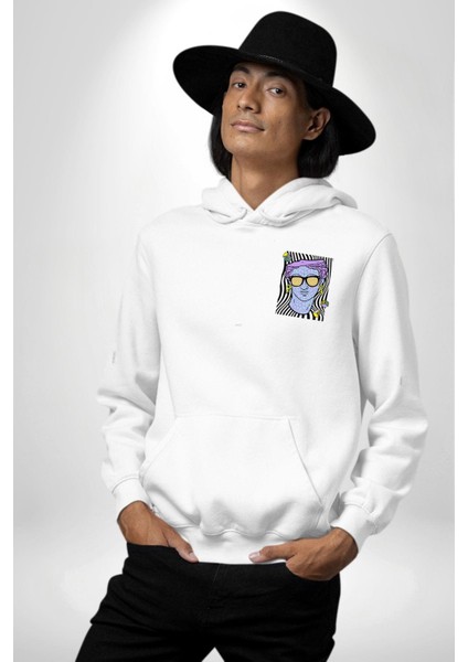 Sadece Piskoloji Erkek Kadın Beyaz Ön Sırt Baskılı Kapüşonlu Sweatshirt Hoodie modelleri