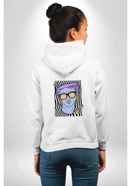 Sadece Piskoloji Erkek Kadın Beyaz Ön Sırt Baskılı Kapüşonlu Sweatshirt Hoodie fırsatları