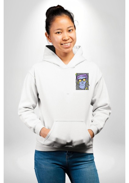 Sadece Piskoloji Erkek Kadın Beyaz Ön Sırt Baskılı Kapüşonlu Sweatshirt Hoodie indirimleri