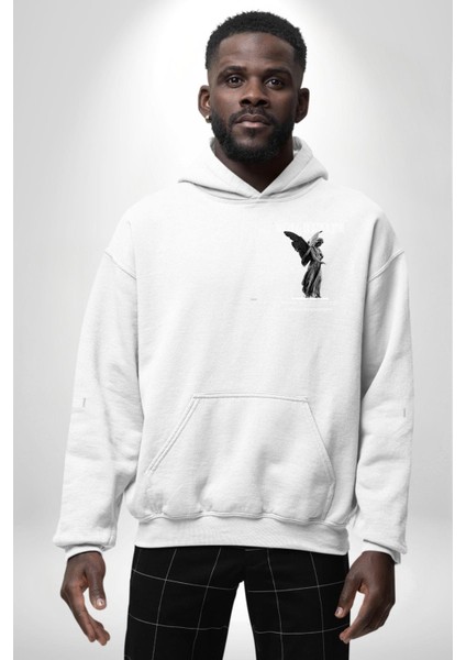 Modern Sanat Yunan Kadın Melek Erkek Kadın Beyaz Ön Sırt Baskılı Kapüşonlu Sweatshirt Hoodie modelleri