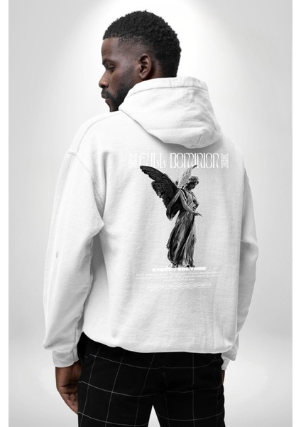 Modern Sanat Yunan Kadın Melek Erkek Kadın Beyaz Ön Sırt Baskılı Kapüşonlu Sweatshirt Hoodie fırsatları