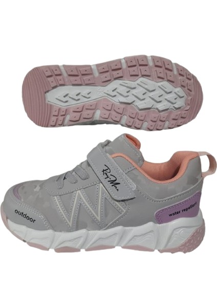 Ray-Max Unısex Gri-Pembe Ortopedik Taban Spor Outdoor Ayakkabıı