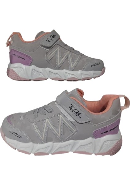 Ray-Max Unısex Gri-Pembe Ortopedik Taban Spor Outdoor Ayakkabıı