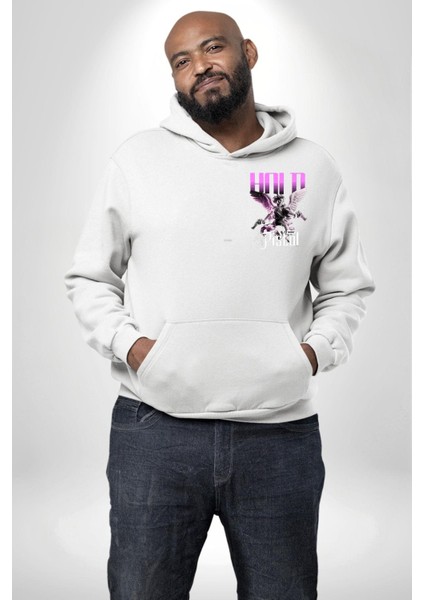 Sokak Stili Katil Aşk Meleği Erkek Kadın Beyaz Ön Sırt Baskılı Kapüşonlu Sweatshirt Hoodie