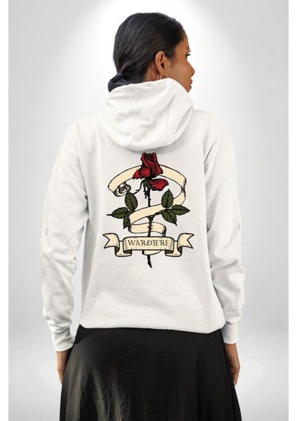 Gözlüklü Kedi Çift Tasarım Erkek Kadın Beyaz Ön Sırt Baskılı Kapüşonlu Sweatshirt Hoodie indirimleri