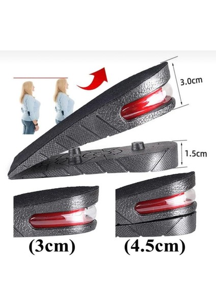 Ortopedik 5 cm Boy Uzatıcı Tabanlık Hava Yastıklı Spor Ayakkabı Tabanlığı Gizli Yükseltici fırsatları