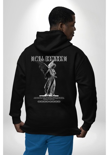 Modern Sanat Yunan Kadın Melek Erkek Kadın Siyah Ön Sırt Baskılı Kapüşonlu Sweatshirt Hoodie indirimleri