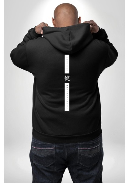 Başarı Motivasyon Dik Tasarım Erkek Kadın Siyah Ön Sırt Baskılı Kapüşonlu Sweatshirt Hoodie fırsatları