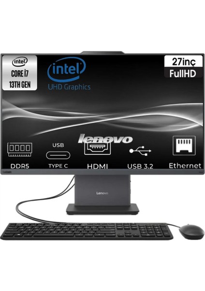 Thinkcentre Neo 50A 27 Gen 5 Intel Core I7 13620H 12SA000RTR-25 32GB 512GB W11PRO Aıo Masaüstü Bilgisayar