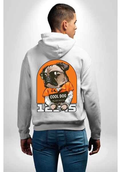 Cool Köpek Hapishane Güneş Gözlük Erkek Kadın Beyaz Ön Sırt Baskılı Kapüşonlu Sweatshirt Hoodie indirimleri