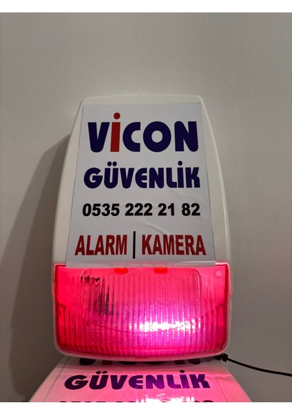 Caydırma Amaçlı Alarm Siren Şarjlı 30*18CM Kırmızı