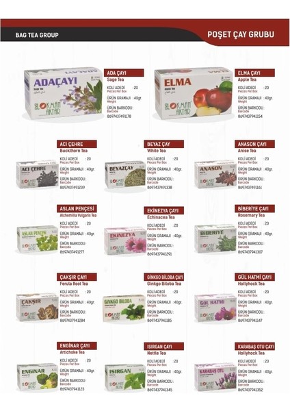 Nane-Limon Çayı 20 'li Süzen Poşet 3'lü Set