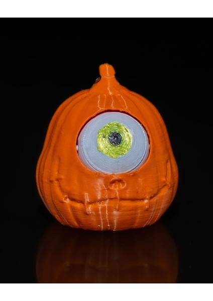 Balkabağı Dönen Göz Anahtarlık - 3D Baskı Eğlenceli ve Yaratıcı Aksesuar Katman