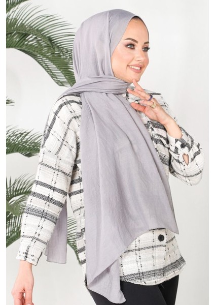 Gri Harem Scarf Incila Şal modelleri