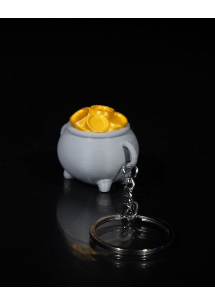 St. Patrick's Altın Kasası Anahtarlık - 3D Baskı Şans ve Eğlenceli Aksesuar Katman fiyatları