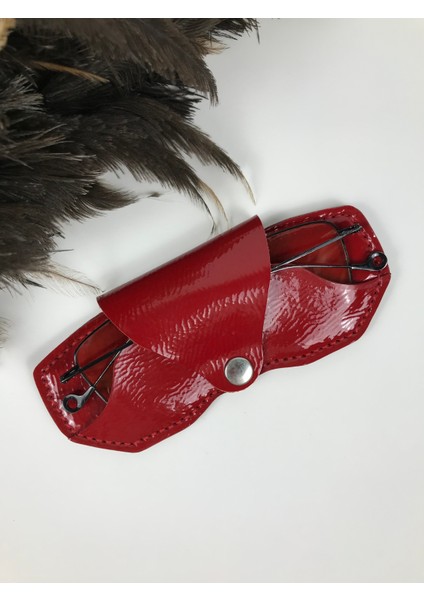 Gözlük Kılıfı Kırmızı Rugan Hakiki Deri modelleri