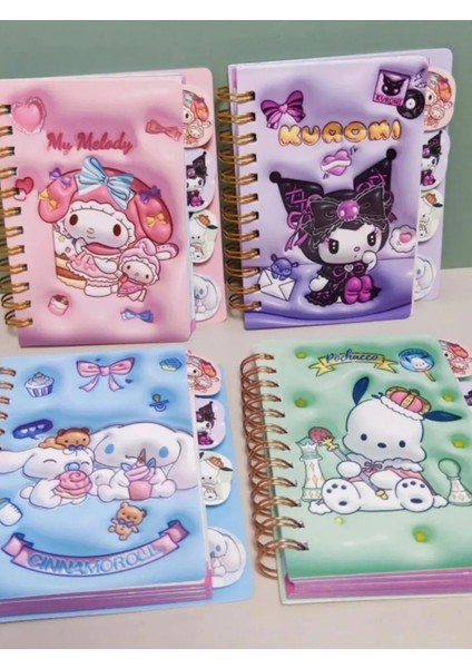 Kuromi,my Melodı,cınnamoroll,pochacco Ayraçlı Defter (1 Adet)