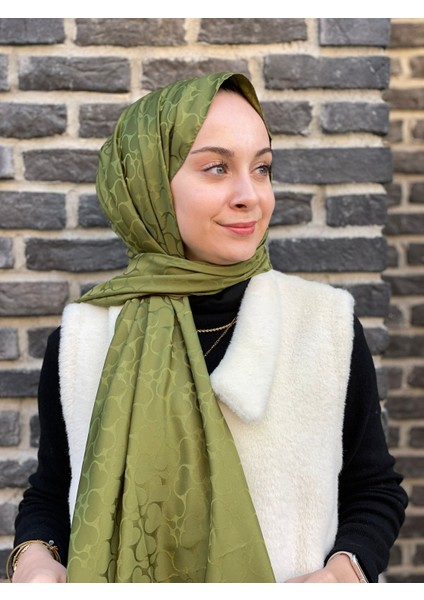 Haki Loryan Scarf Jakar Karmen Şal