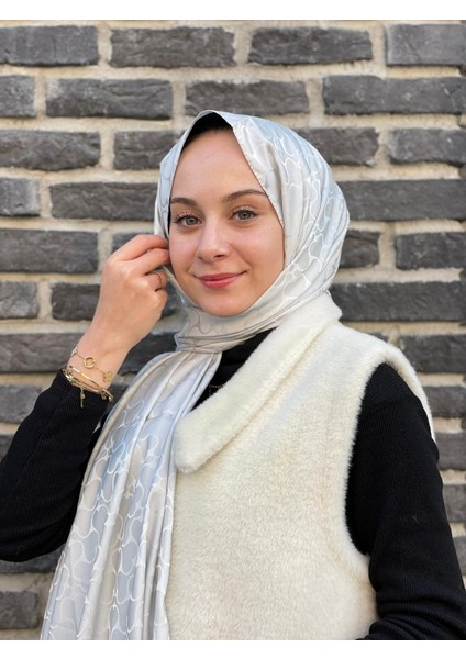 Gümüş Gri Loryan Scarf Jakar Karmen Şal fiyatları