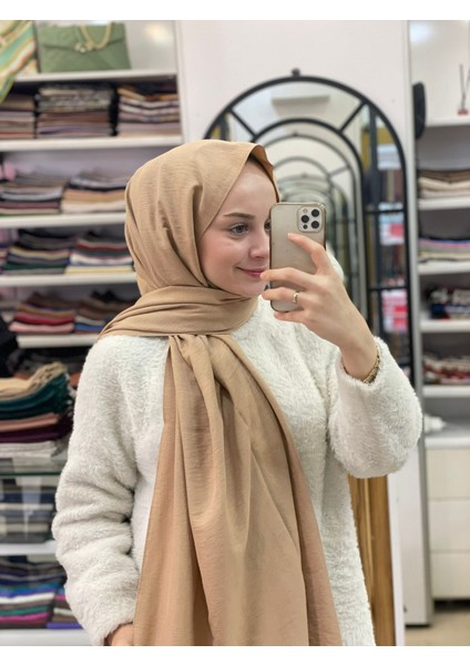 Koyu Bej Loryan Scarf Pamuk Cazz Şal