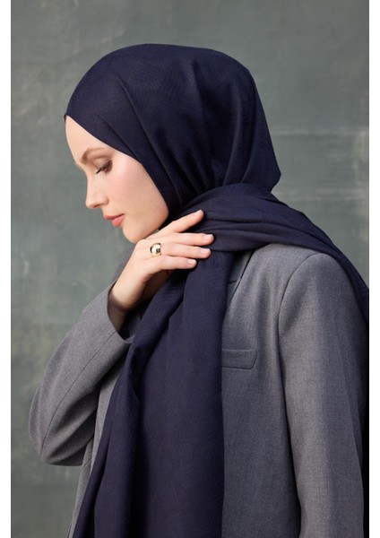 Lacivert Ipekhan Burgu Desen Pamuk Jakar Şal 8009 fırsatları