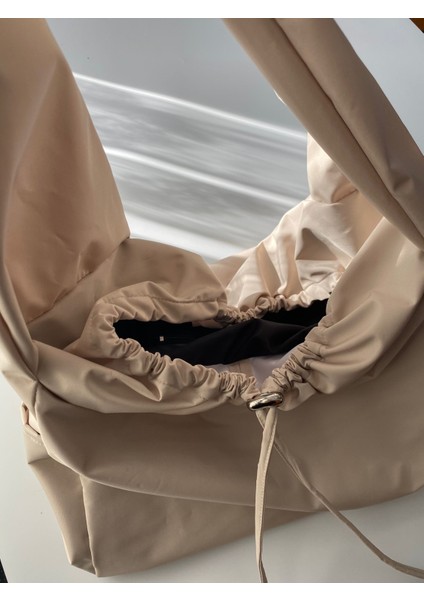Su Geçirmez Tote Bag / Çapraz Kullanıma Uygun Krem Kadın Omuz Çantası (50*30) fiyatları